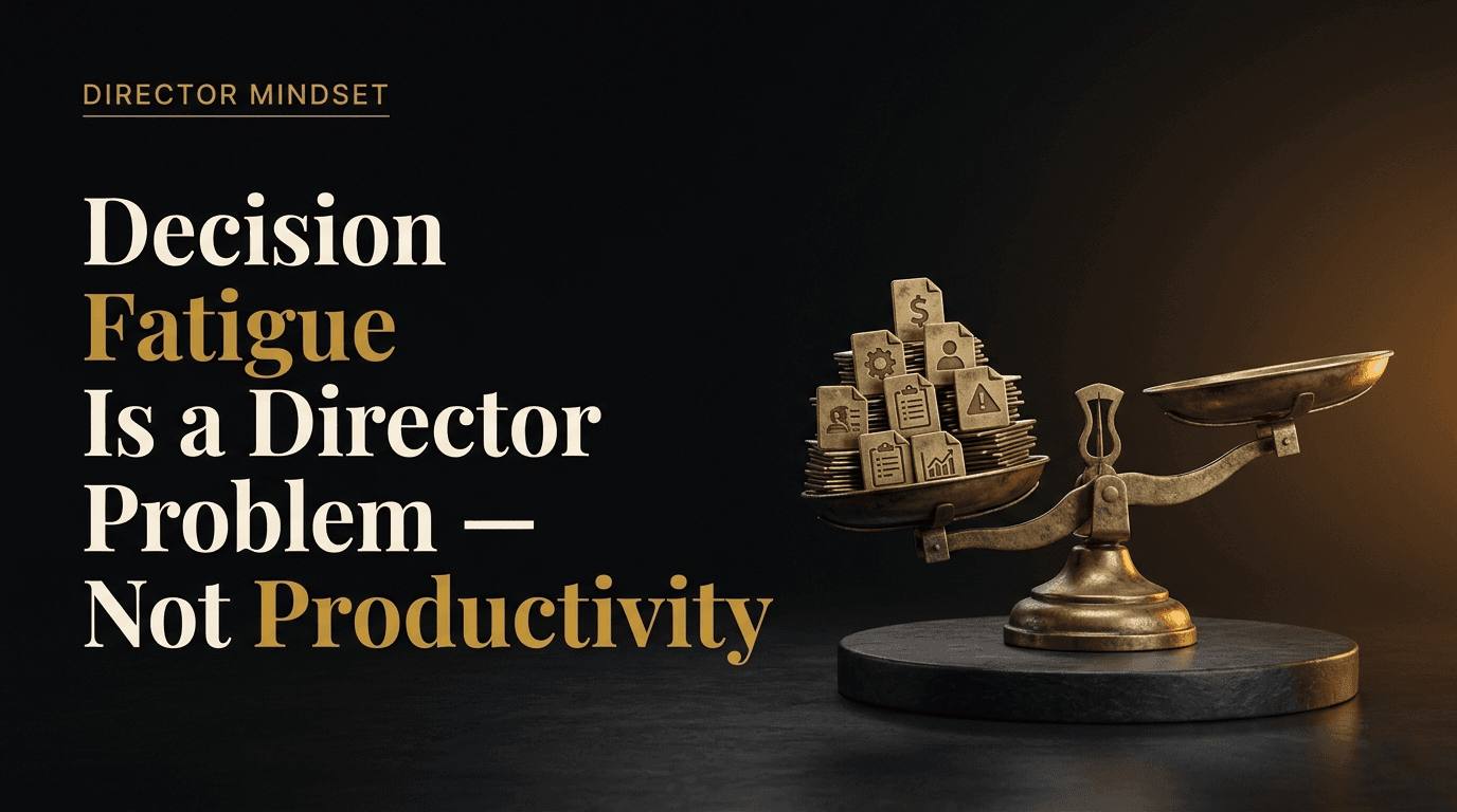 Decision Fatigue Is a Director Problem (Not a Productivity One)
