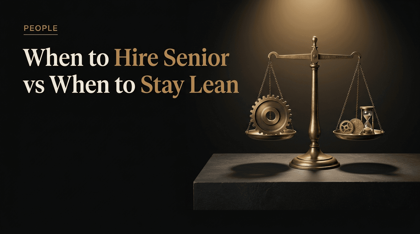 When to Hire Your First Senior Employee vs When to Stay Lean