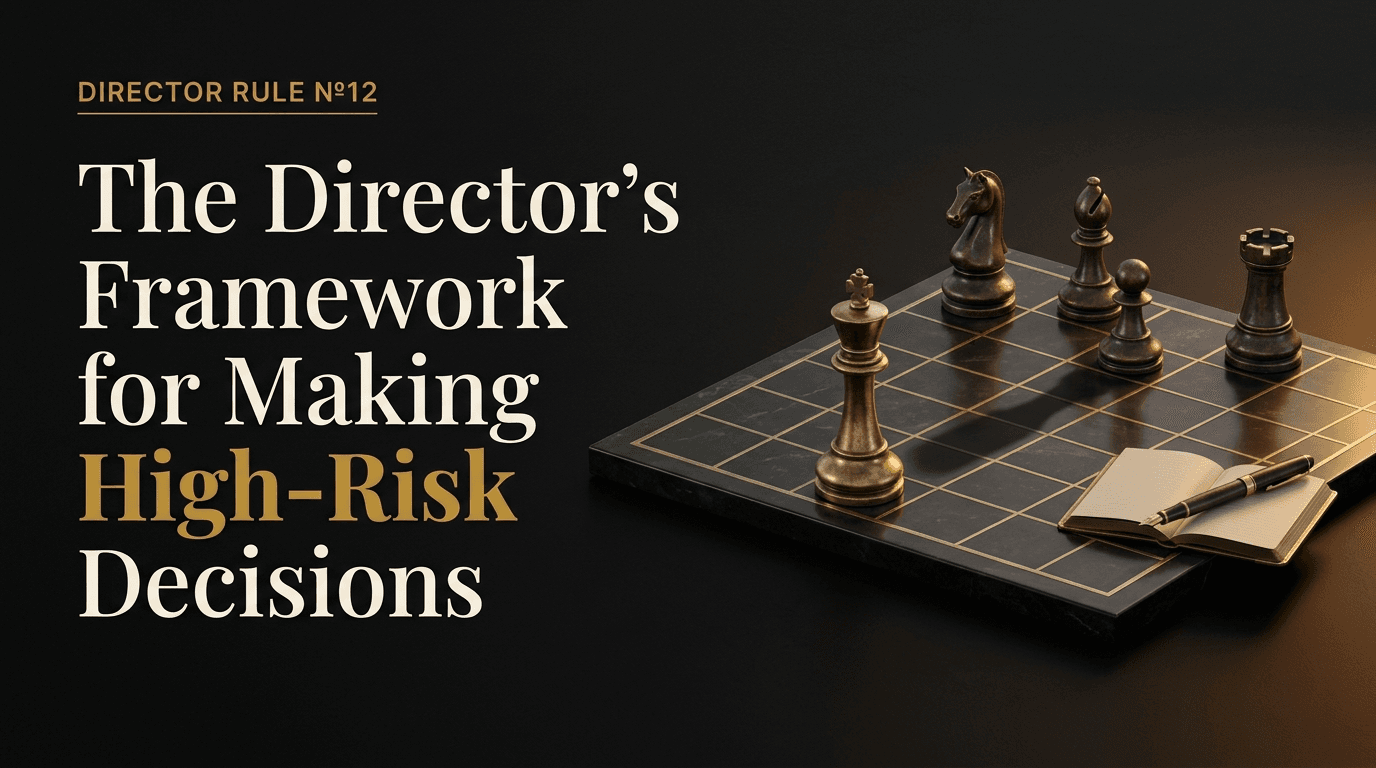 The Director’s Framework for Making High-Risk Decisions