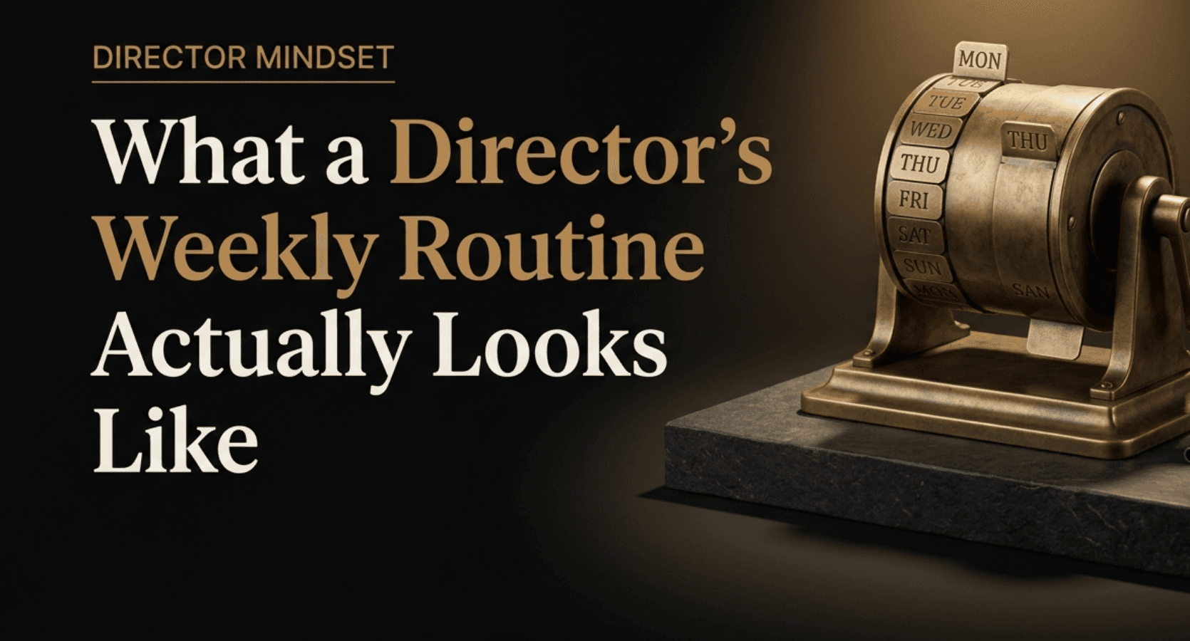 What a Director's Weekly Routine Actually Looks Like